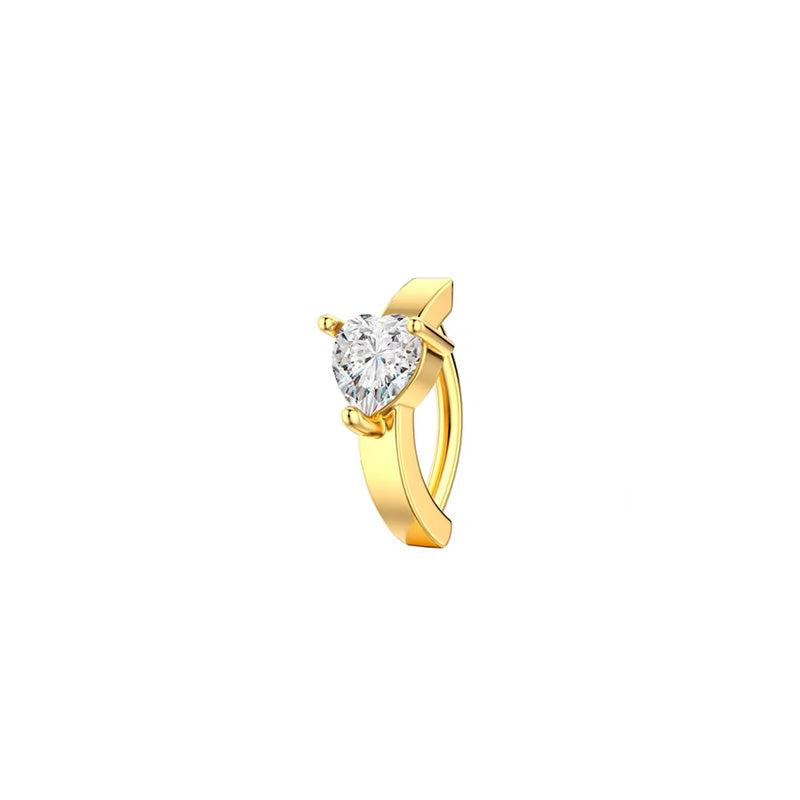 Heart CZ Belly Button Ring Clicker