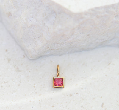 July Ruby Square Charm