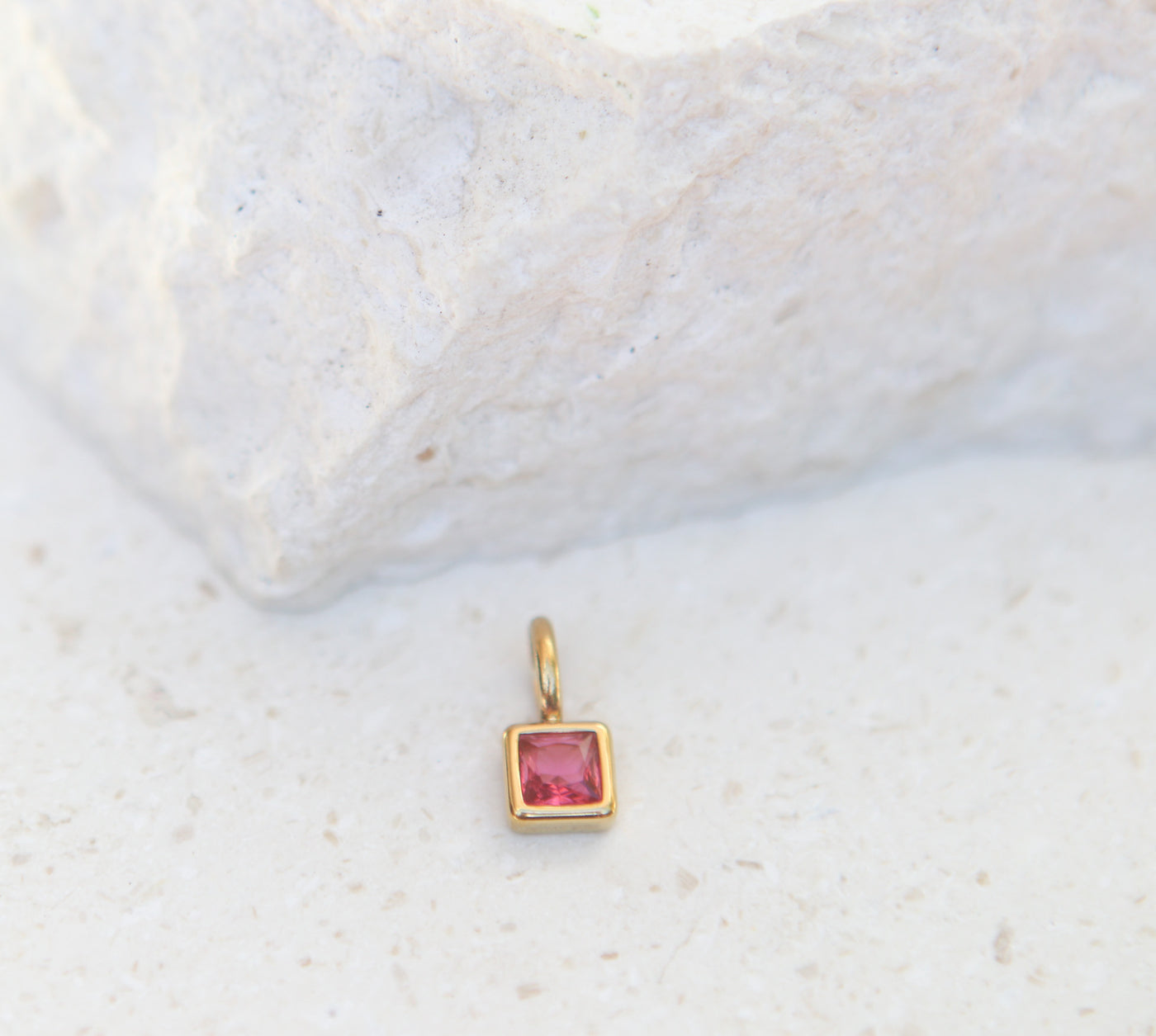 July Ruby Square Charm