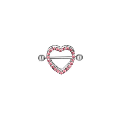 Java CZ Nipple Heart Shaped Piercing