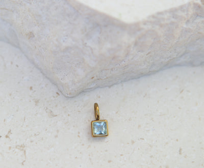 March Aquamarine Square Charm