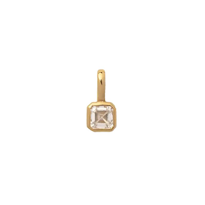 April Diamond Square Charm-Charms-Dainty By Kate