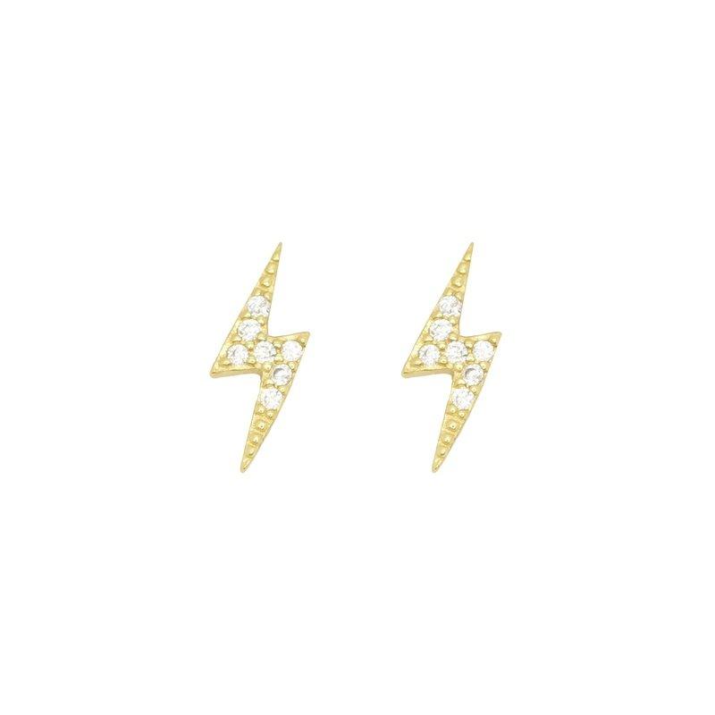 Athens Lightening Bolt Studs-Studs-Dainty By Kate