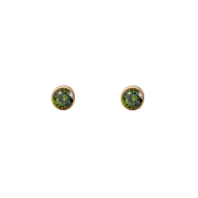 August Peridot Studs-Studs-Dainty By Kate