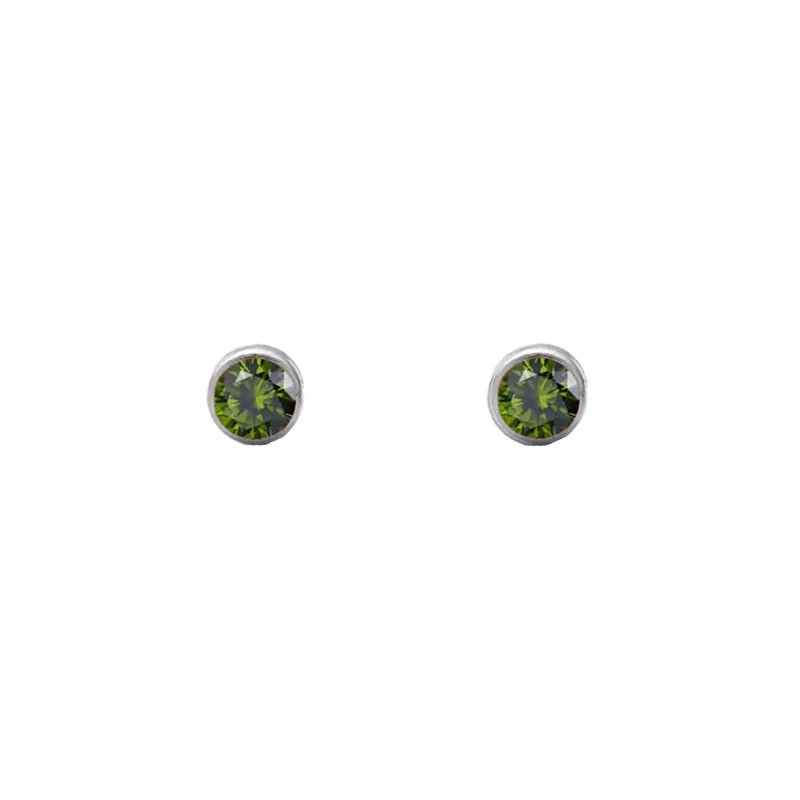 August Peridot Studs-Studs-Dainty By Kate