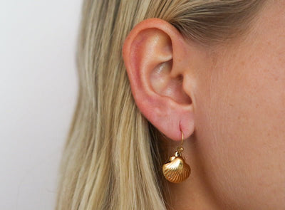 Clam Earrings-Hoops-Dainty By Kate