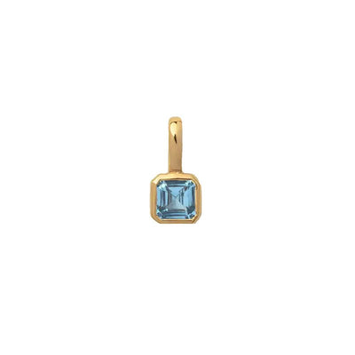 December Blue Zircon Square Charm-Studs-Dainty By Kate