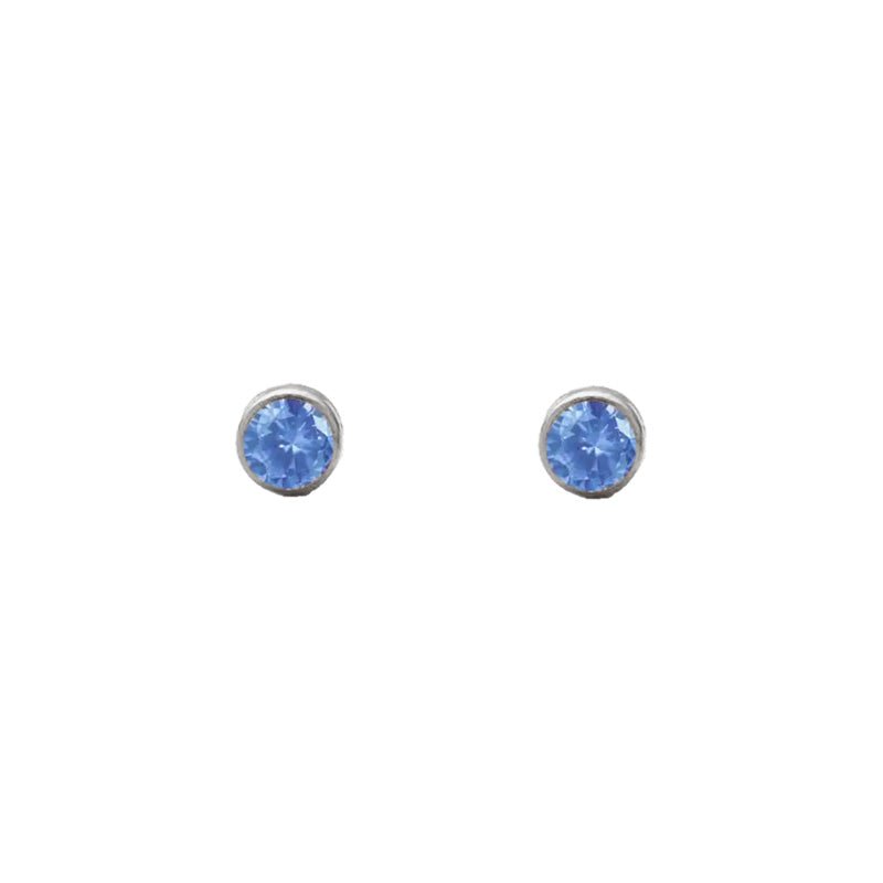 December Blue Zircon Studs-Studs-Dainty By Kate