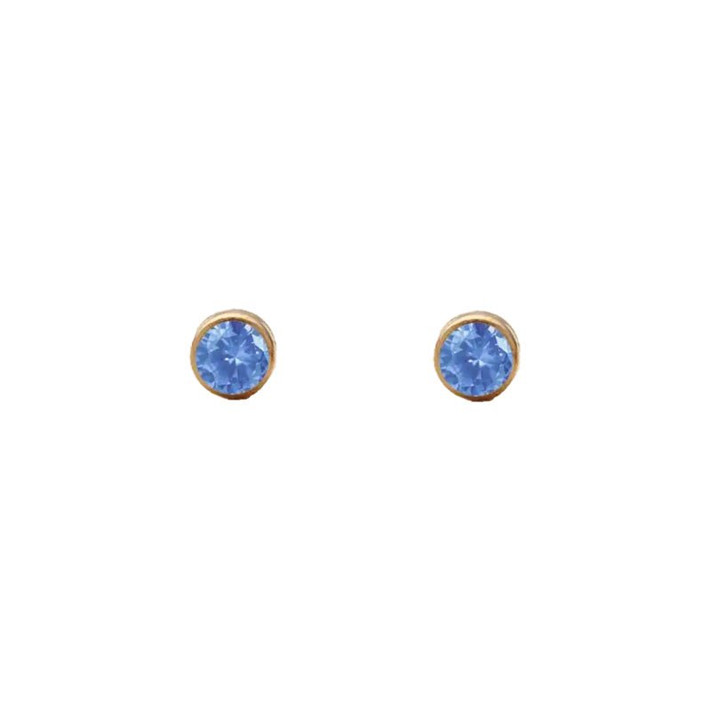 December Blue Zircon Studs-Studs-Dainty By Kate