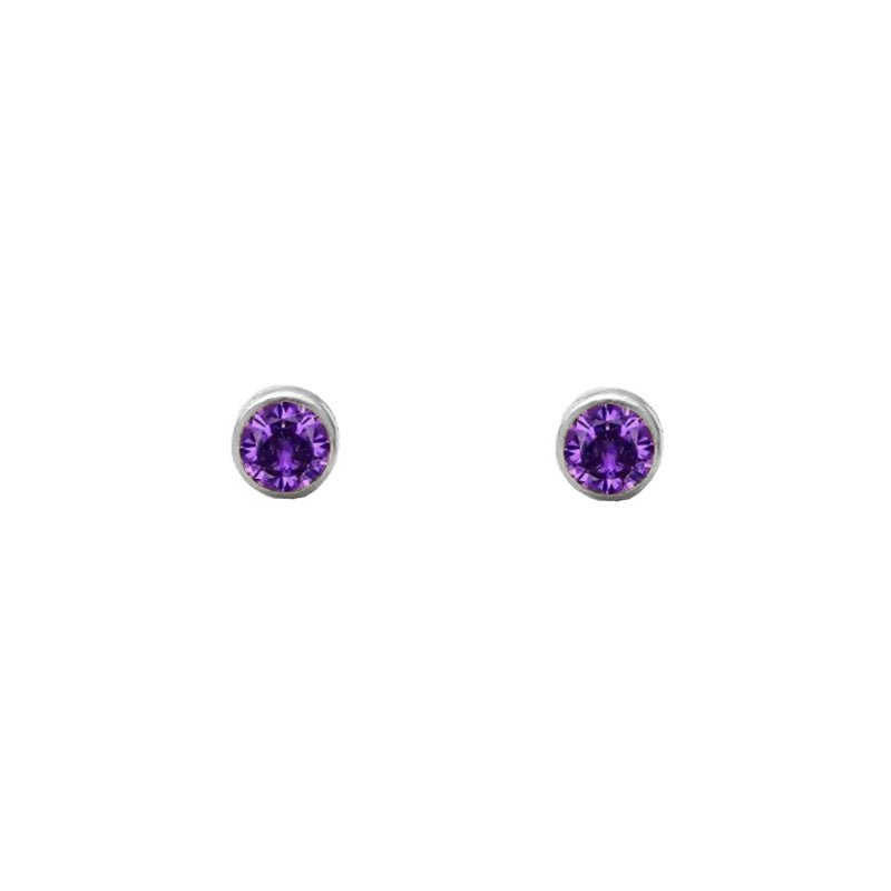 February Amethyst Studs-Studs-Dainty By Kate