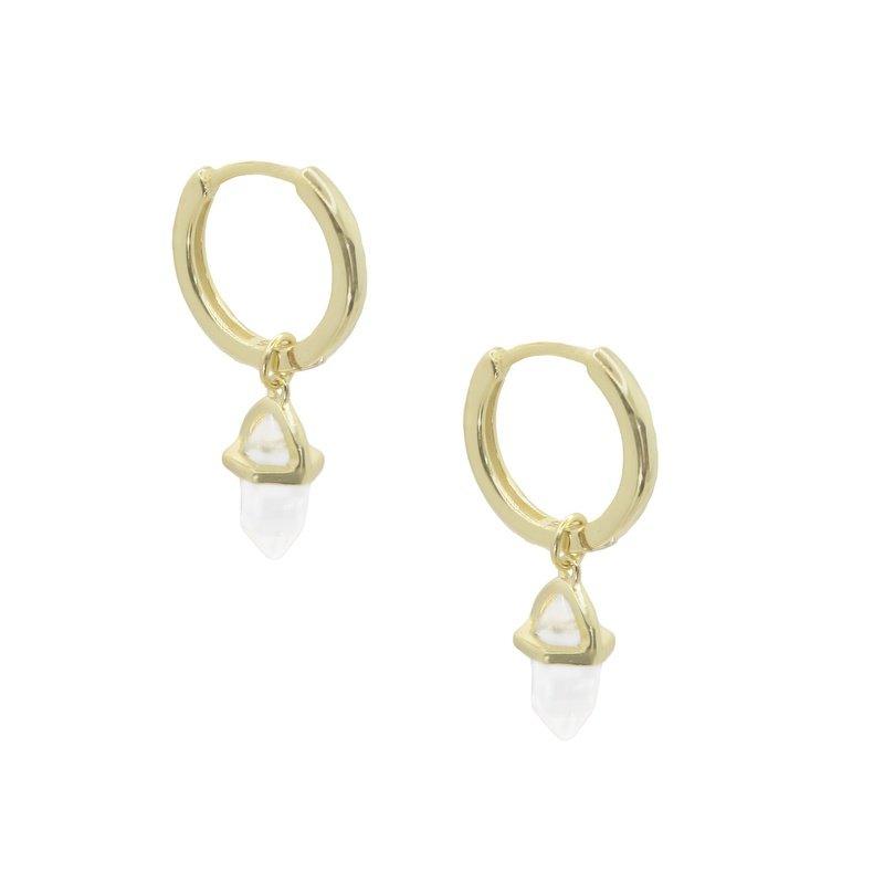 Florence Clear Quartz Hoop-Hoops-Dainty By Kate