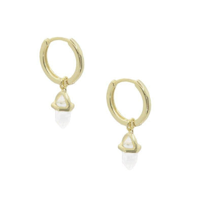 Florence Clear Quartz Hoop-Hoops-Dainty By Kate