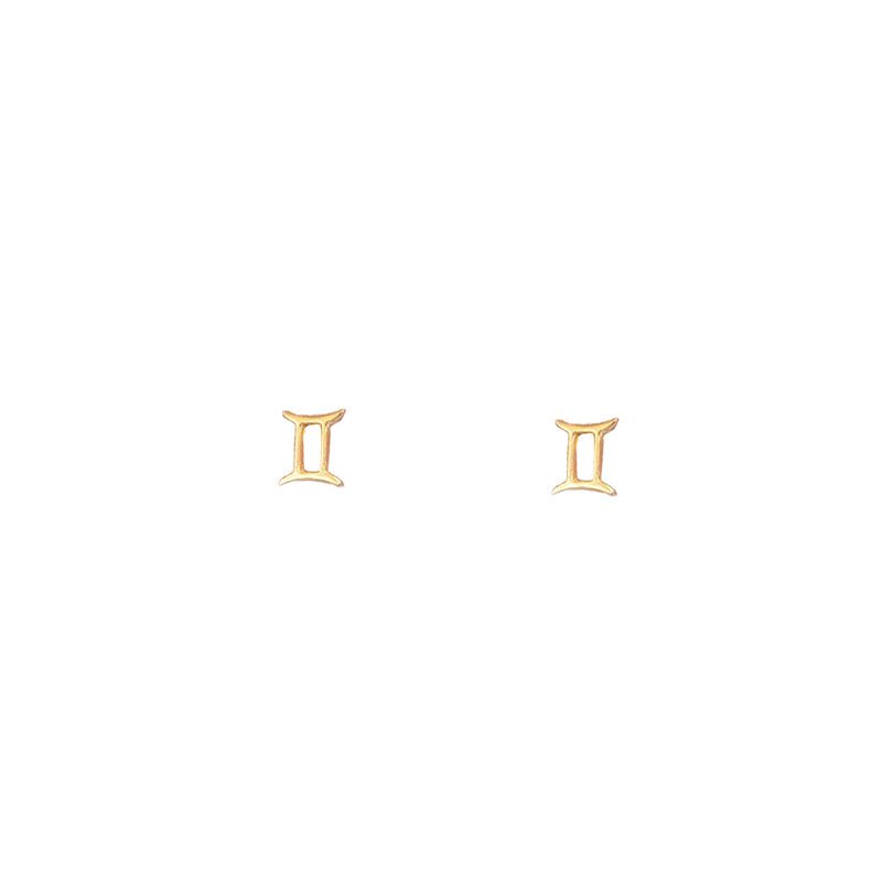 Gemini Zodiac Studs-Flat Backs-Dainty By Kate