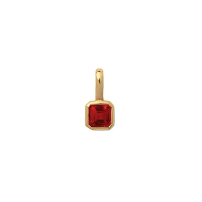 January Garnet Square Charm-Studs-Dainty By Kate