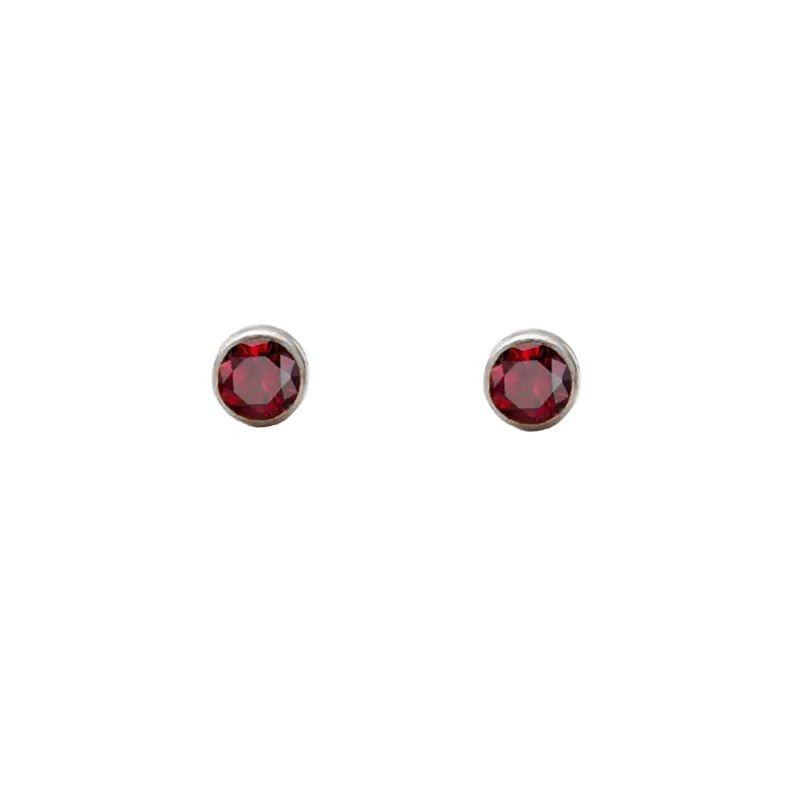 January Garnet Studs-Studs-Dainty By Kate