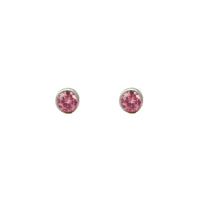 July Ruby Studs-Studs-Dainty By Kate