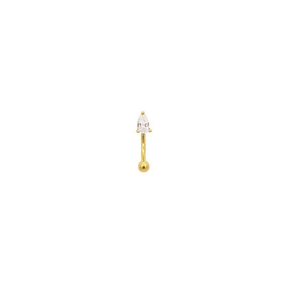 Kaua Water-droplet CZ Curved Barbell-Barbell-Dainty By Kate