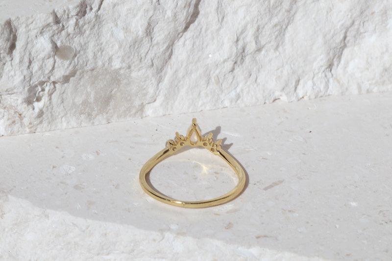 Lotus Crown Ring-Rings-Dainty By Kate