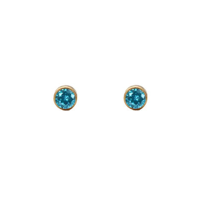 March Aquamarine Studs-Studs-Dainty By Kate