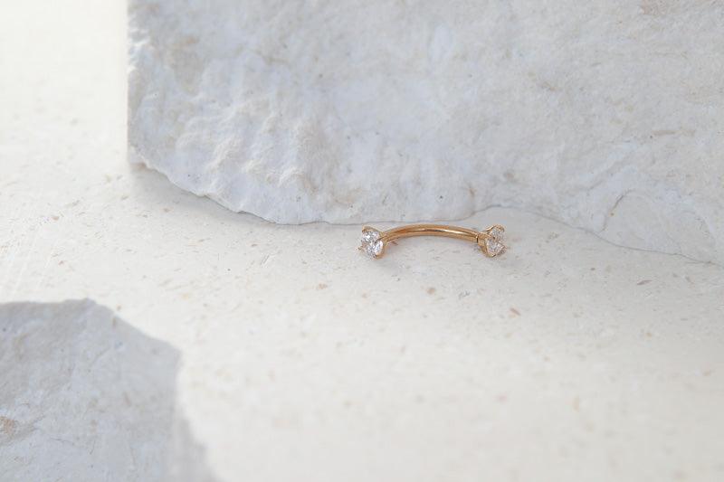 Moorae CZ Curved Barbell-clickers-Dainty By Kate