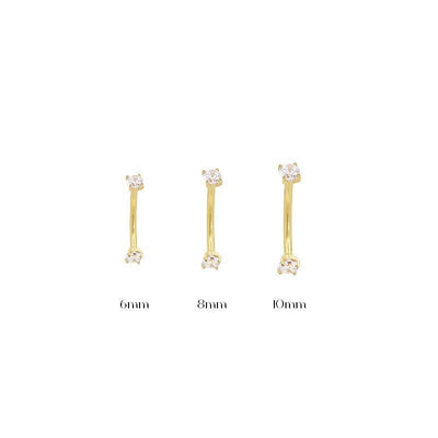 Moorae CZ Curved Barbell-clickers-Dainty By Kate