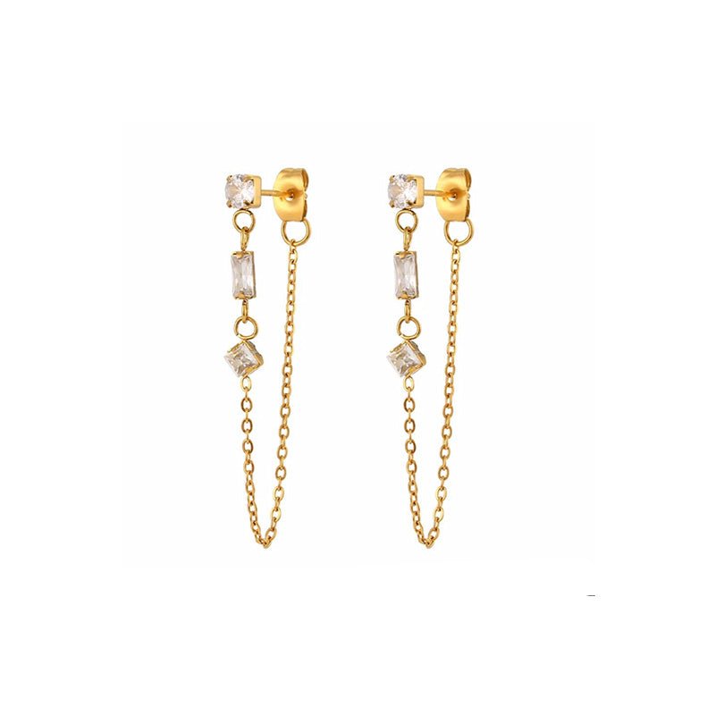 Mykonos Chain Studs-Studs-Dainty By Kate