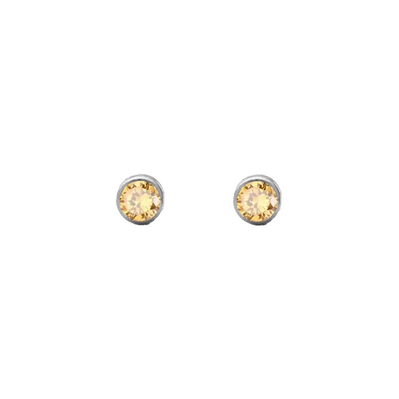 November Citrine Studs-Studs-Dainty By Kate