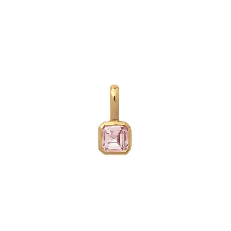 October Tourmaline Square Charm-Studs-Dainty By Kate