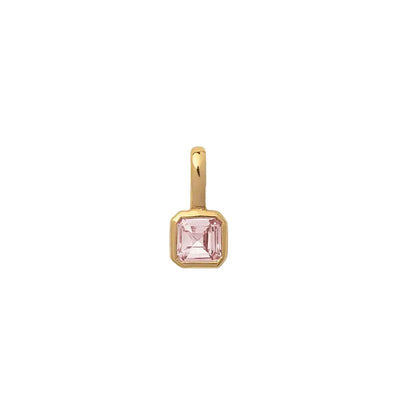 October Tourmaline Square Charm-Studs-Dainty By Kate