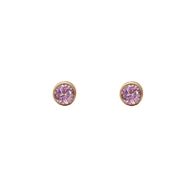 October Tourmaline Studs-Studs-Dainty By Kate