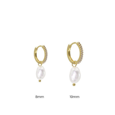 Positano Pearl Hoops-Hoops-Dainty By Kate