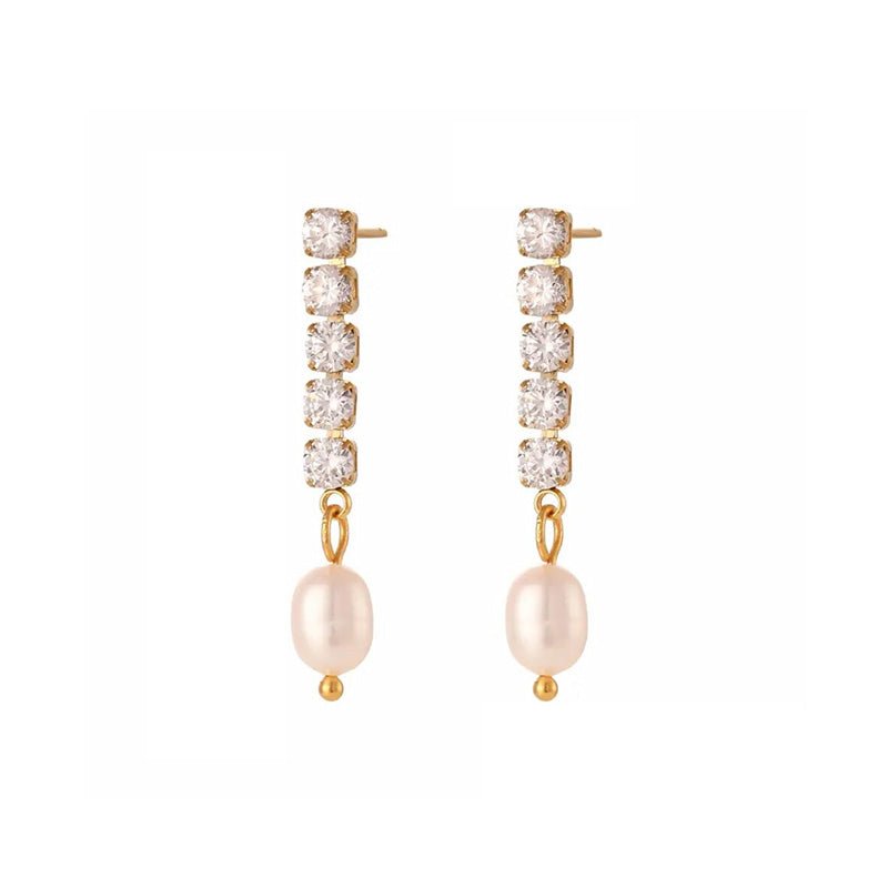 Positano Pearl Studs-Hoops-Dainty By Kate