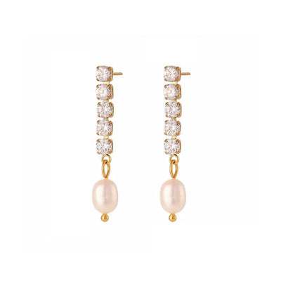 Positano Pearl Studs-Hoops-Dainty By Kate