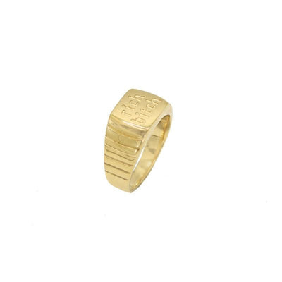 Rich Bitch Signet Ring-Rings-Dainty By Kate