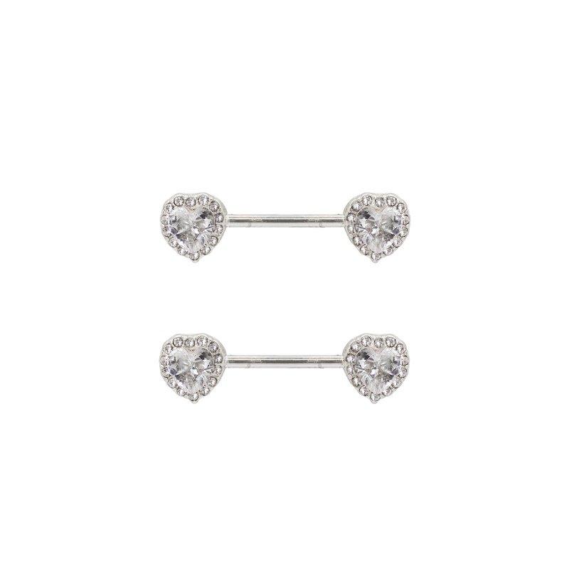 Sandira CZ Heart Nipple Piercing-Nipple-Dainty By Kate