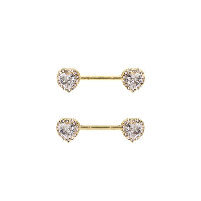 Sandira CZ Heart Nipple Piercing-Nipple-Dainty By Kate