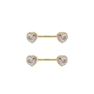 Sandira CZ Heart Nipple Piercing-Nipple-Dainty By Kate