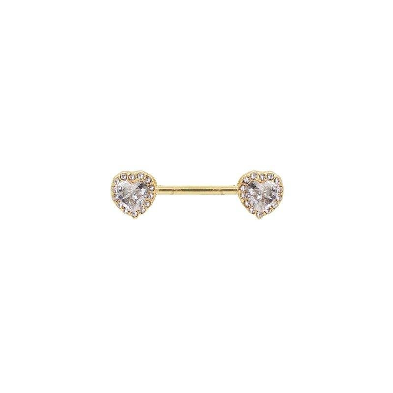 Sandira CZ Heart Nipple Piercing-Nipple-Dainty By Kate