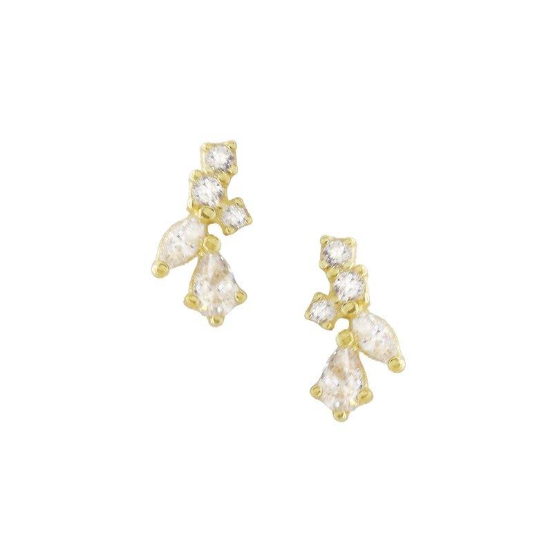 Sardinia Zircon Leaf Studs-Studs-Dainty By Kate