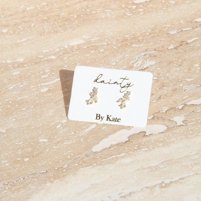 Sardinia Zircon Leaf Studs-Studs-Dainty By Kate