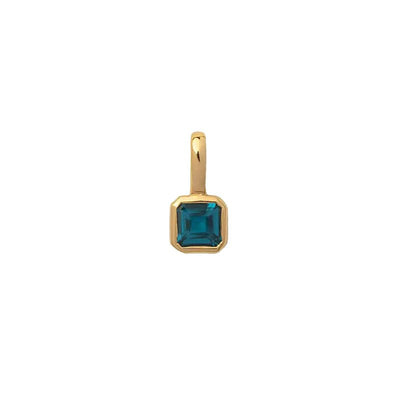 September Sapphire Square Charm-Studs-Dainty By Kate
