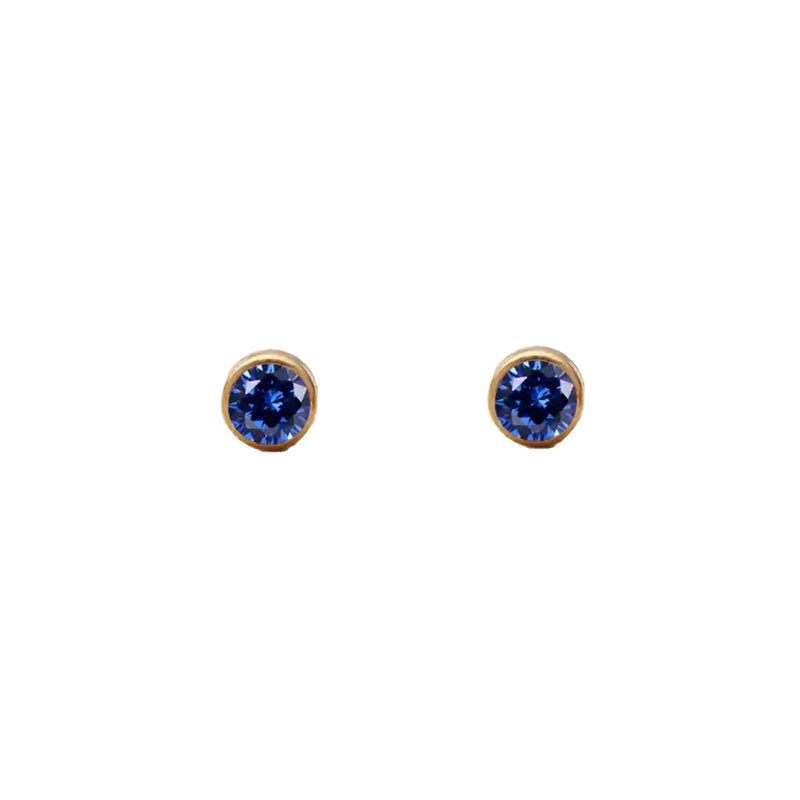 September Sapphire Studs-Studs-Dainty By Kate