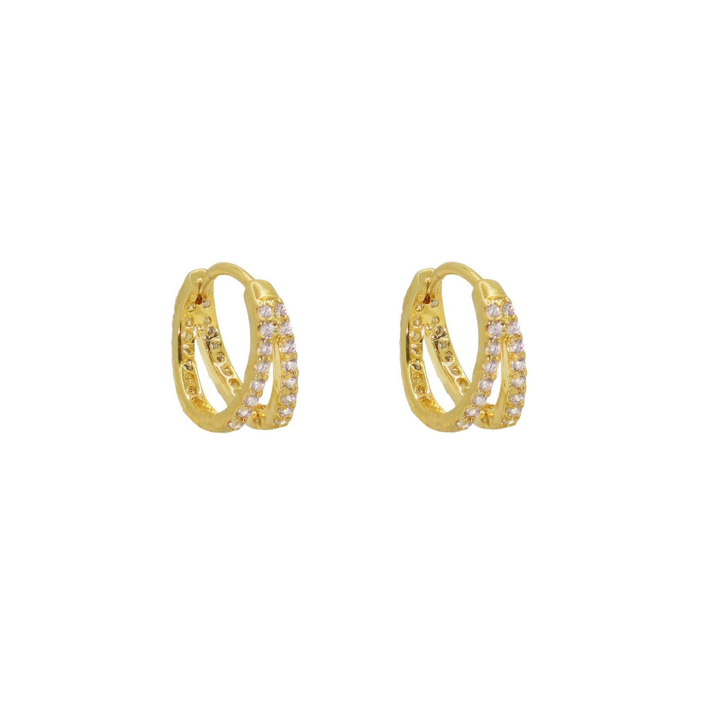 Tahiti CZ Double Hoops-Hoops-Dainty By Kate