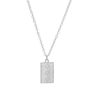 Tilos Rectangle Star Pendent Necklace-Necklace-Dainty By Kate