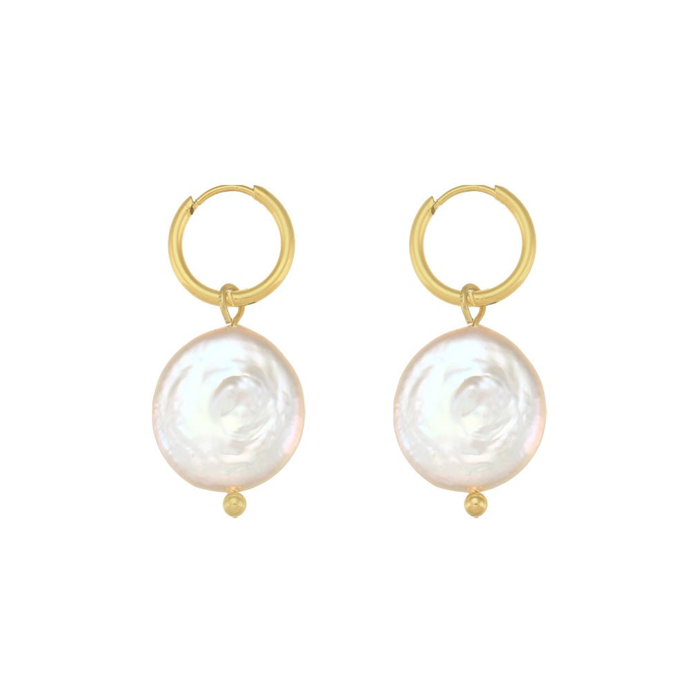 Tropea Pearl Hoops-Hoops-Dainty By Kate