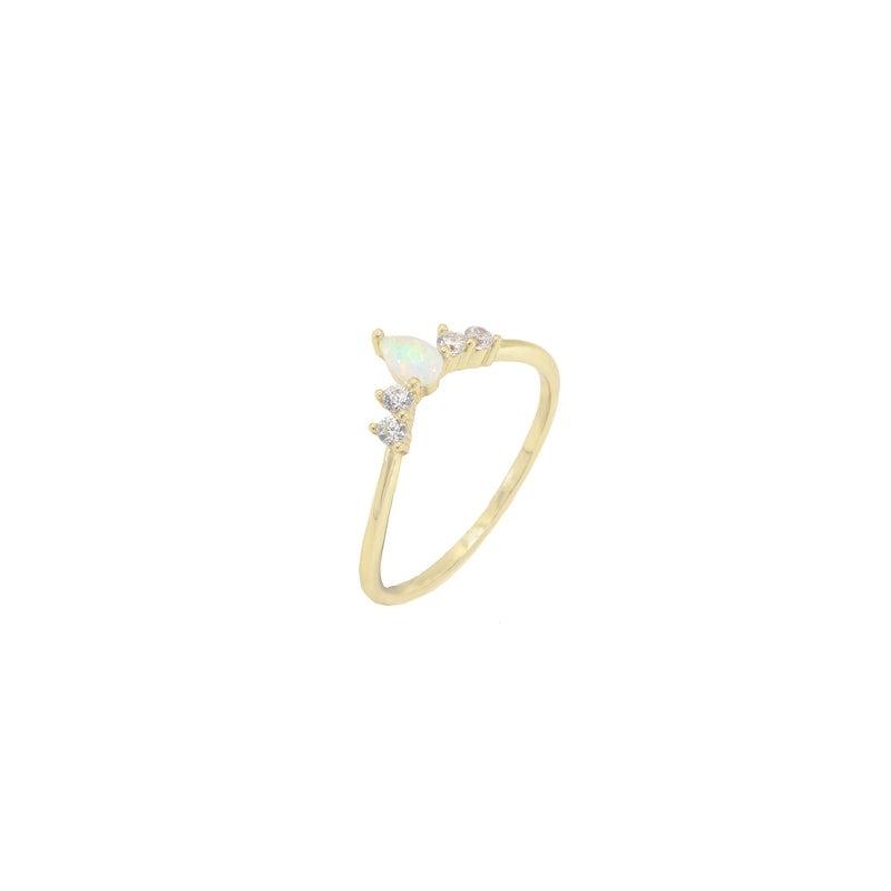 Tulum Opal V Ring-Rings-Dainty By Kate