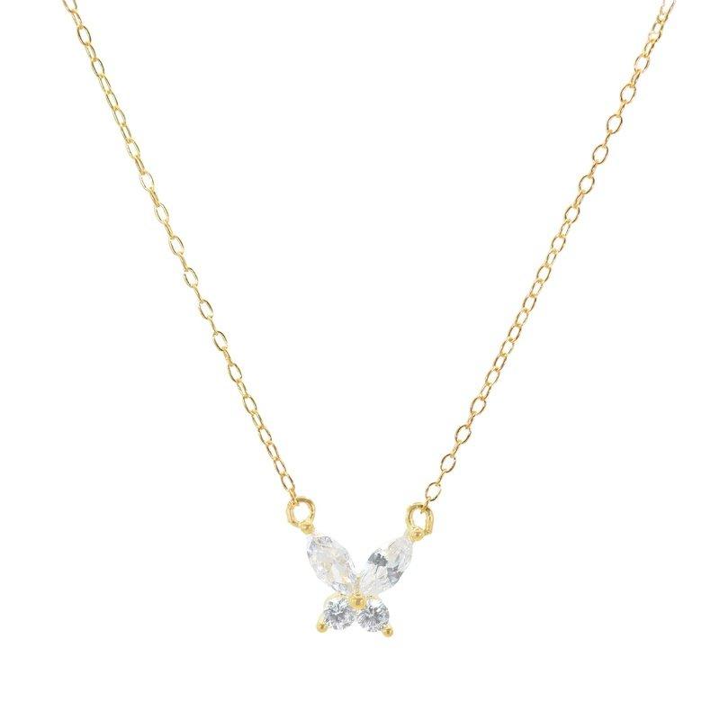 Zircon Butterly Pendent Necklace-Necklace-Dainty By Kate