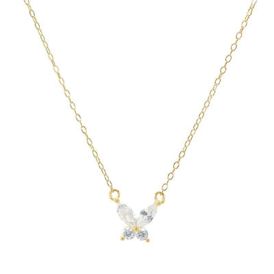 Zircon Butterly Pendent Necklace-Necklace-Dainty By Kate